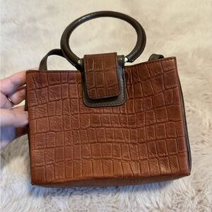 Hobo brown leather crossbody purse